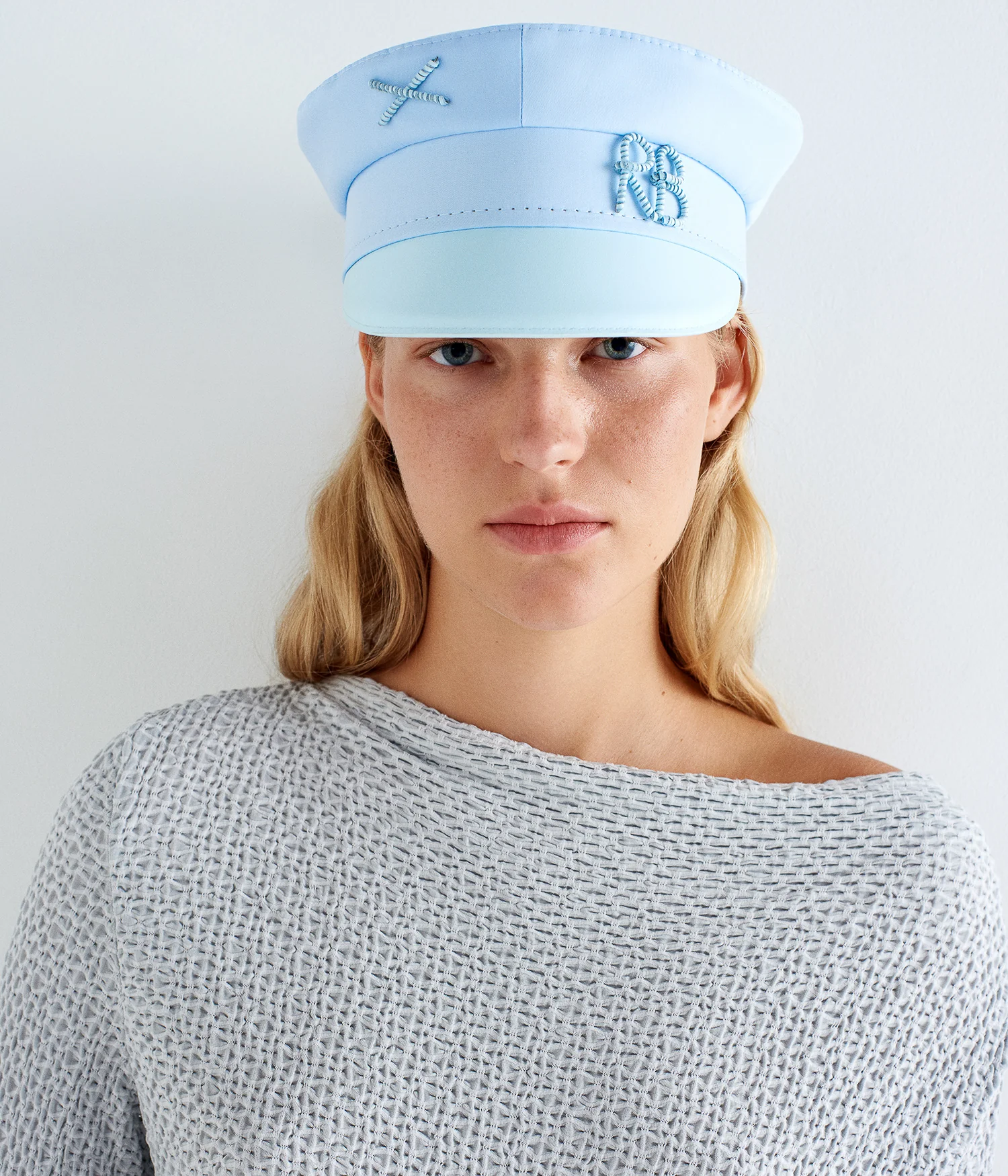 BAKER BOY CAP IN BLUE COTTON